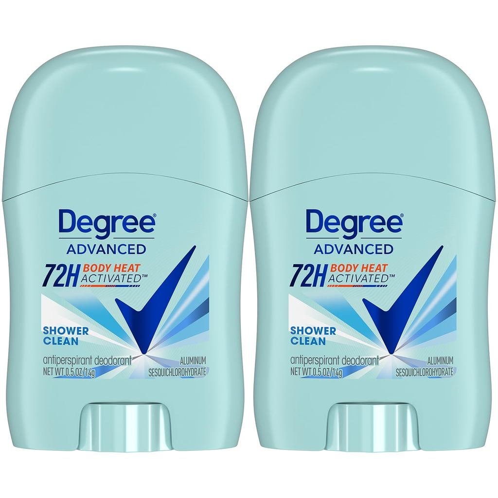 Degree Travel Deodorant Variety 24-Pack (12 Cool Rush + 12 Shower Clean) – 72H Body Heat Activated M
