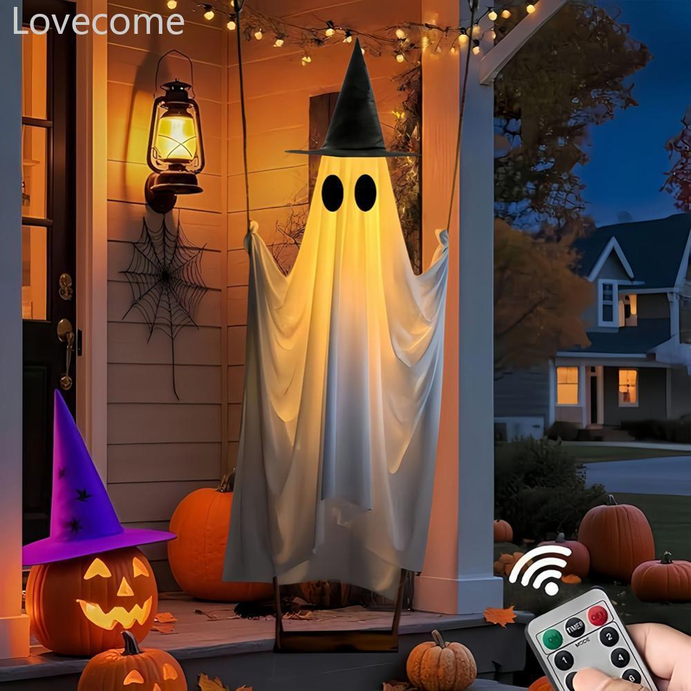 Lovecome 2.4 M/1.53 M ขนาดใหญ่แกว่ง Ghost ตกแต่งฮาโลวีน Light-Up เรืองแสงแขวน Ghost เครื่องประดับน่า