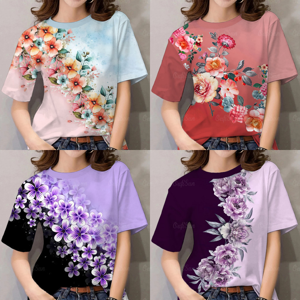 เสื้อสงกรานต์ 2026 เสื้อยืดฮาวายลายดอกไม้