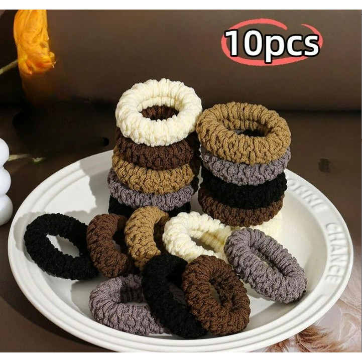10 ชิ้นไม่มีรอยต่อแข็งแรงยืดทนทานยืดหยุ่นผม Tie หางม้าสูง Scrunchies