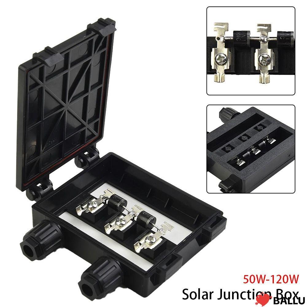 BALLU 1 ชิ้น PV โมดูลกล่อง,สีดําเครื่องมือทดสอบไฟฟ้ากล่อง, 50 W-120 W 6A IP65 กันน้ําสําหรับ 6.5A แผ