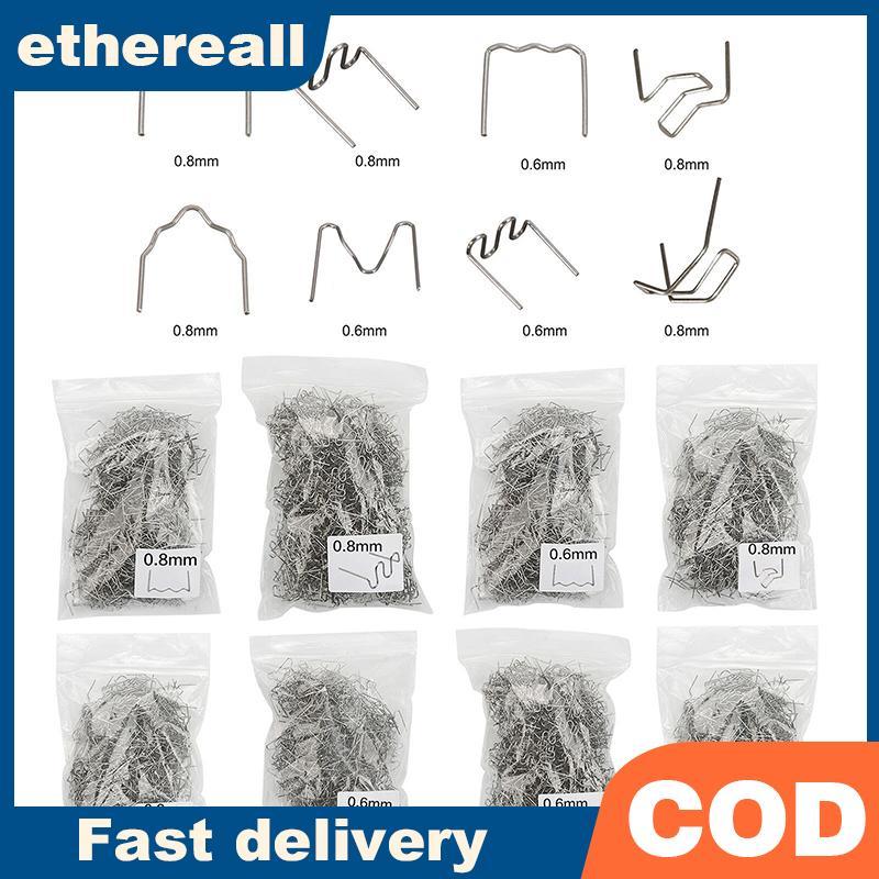 ETH 100PCS ยานยนต์ซ่อมพลาสติกเชื่อมเล็บมาตรฐาน Pre Cut Wave Staples Bump TH