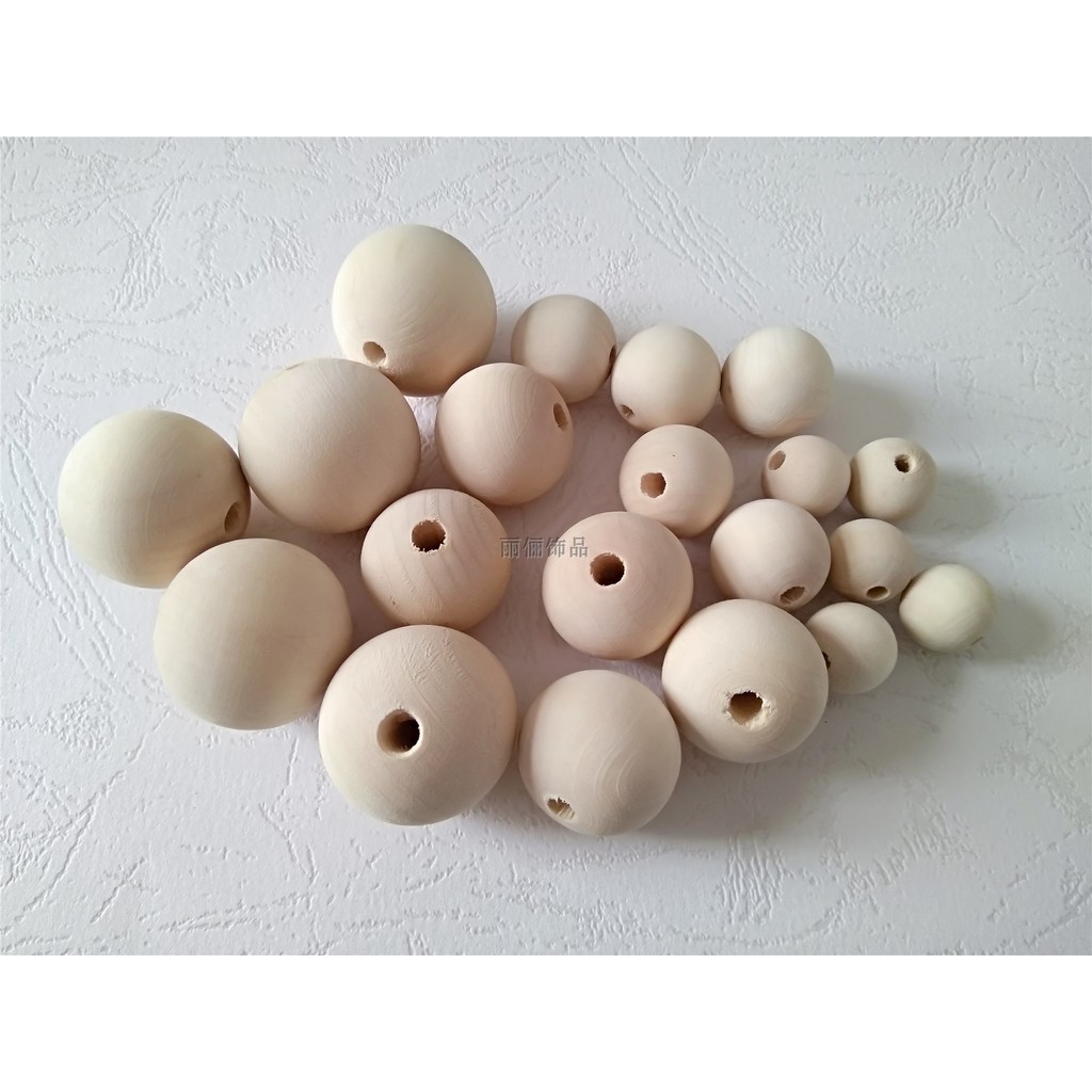Log ลูกปัดหลวมหยาบรอบ diy ลูกปัดไม้ 10mm12mm15mm20mm25mm30mm40mm เครื่องประดับ