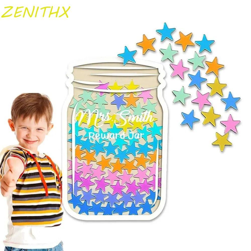 ZENITHX Positive Beahavior Rewards Jar, ไม้การ์ตูนเด็ก Star Reward Jars, รางวัล Behavior พร้อมวงเล็บ