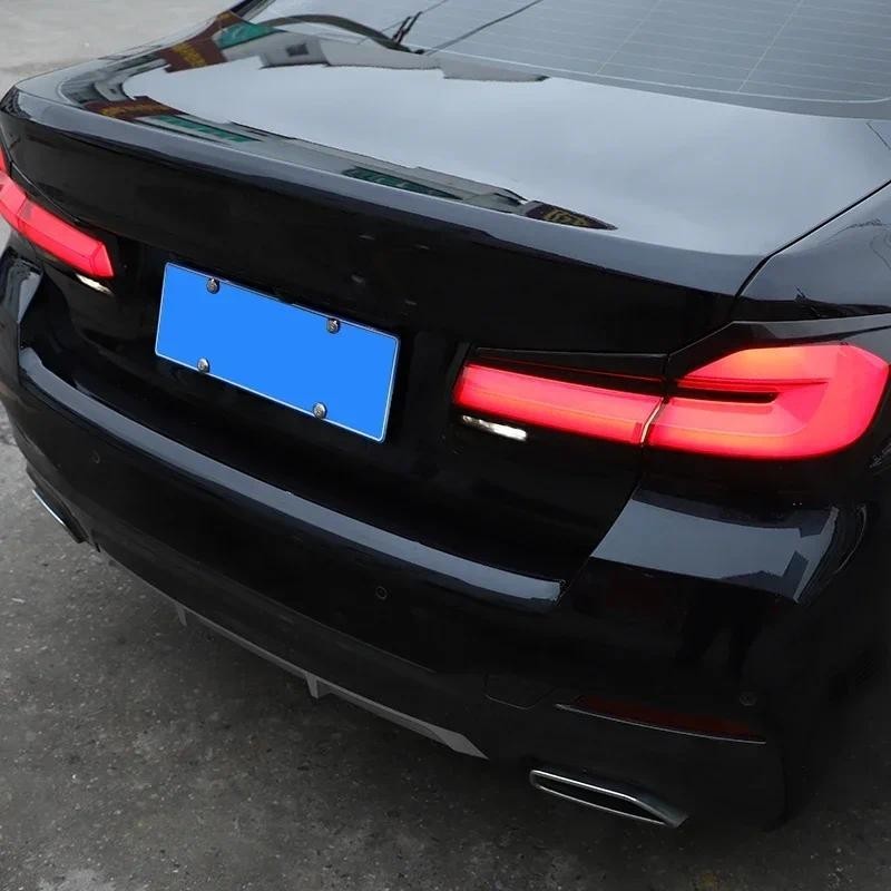 สําหรับ BMW 5 Series G30 2021-22 ABS สีดําไฟท้ายรถสีดําไฟท้ายไฟเลี้ยวฝาครอบสติกเกอร์อุปกรณ์เสริมในรถ