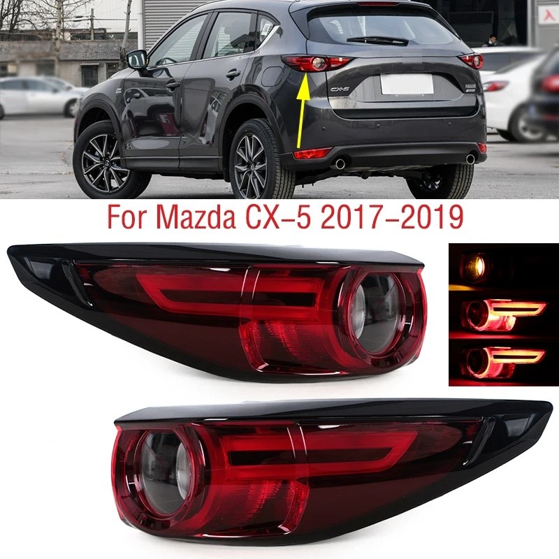 ไฟท้ายไฟท้ายสําหรับ Mazda CX5 CX-5 2017 2018 2019 รถด้านหลังด้านนอกไฟท้ายเบรคหยุดไฟเลี้ยวด้านหลังหลอ