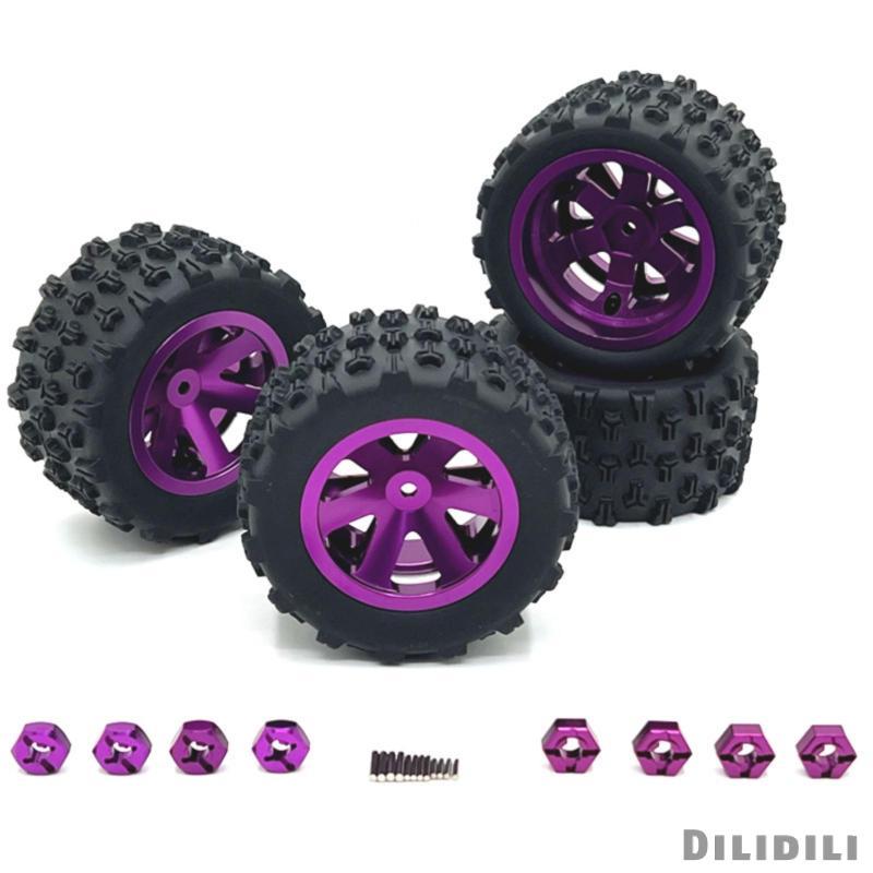 [Dilidili] 4 ชิ้น RC ล้อและยางประกอบ All-Terrain RC ยางพร้อมชิ้นส่วนขอบดี
