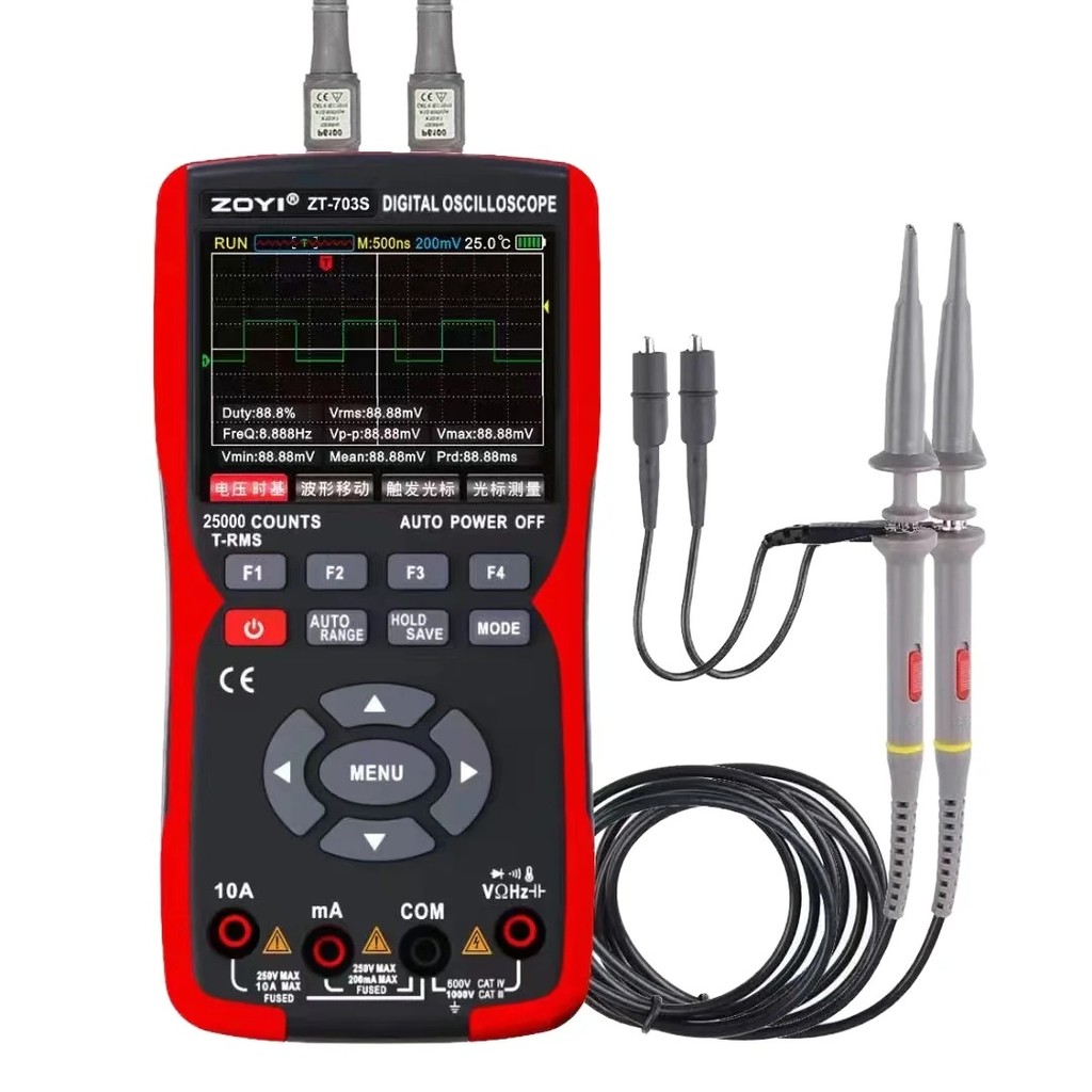 9IEX ZOYI ZT703S 3 1 Digital Oscilloscope 50MS/s Sample Rate 50MHz Bandwidth มัลติมิเตอร์ทรานซิสเตอร