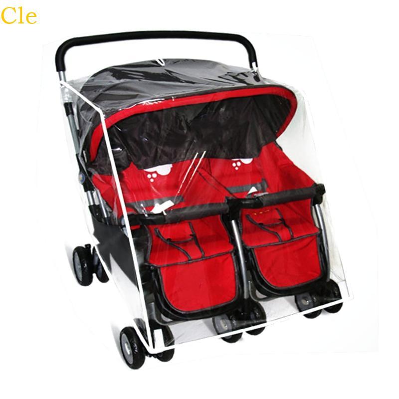 Cle Rain Cover สําหรับเด็กวัยหัดเดินรถเข็นเด็กคู่ด้านข้างโดย Tandem สําหรับลมระบายอากาศ