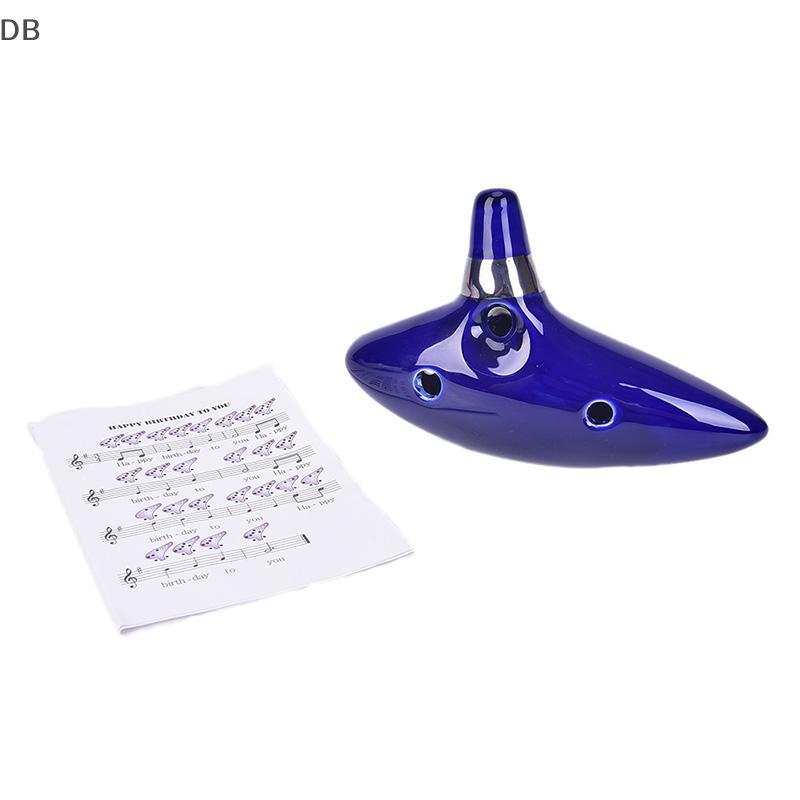 [DB] 12 หลุม Ocarina เซรามิค Alto C ของ Ocarina ขลุ่ย Blue Ocarina เครื่องดนตรี
 ไทย