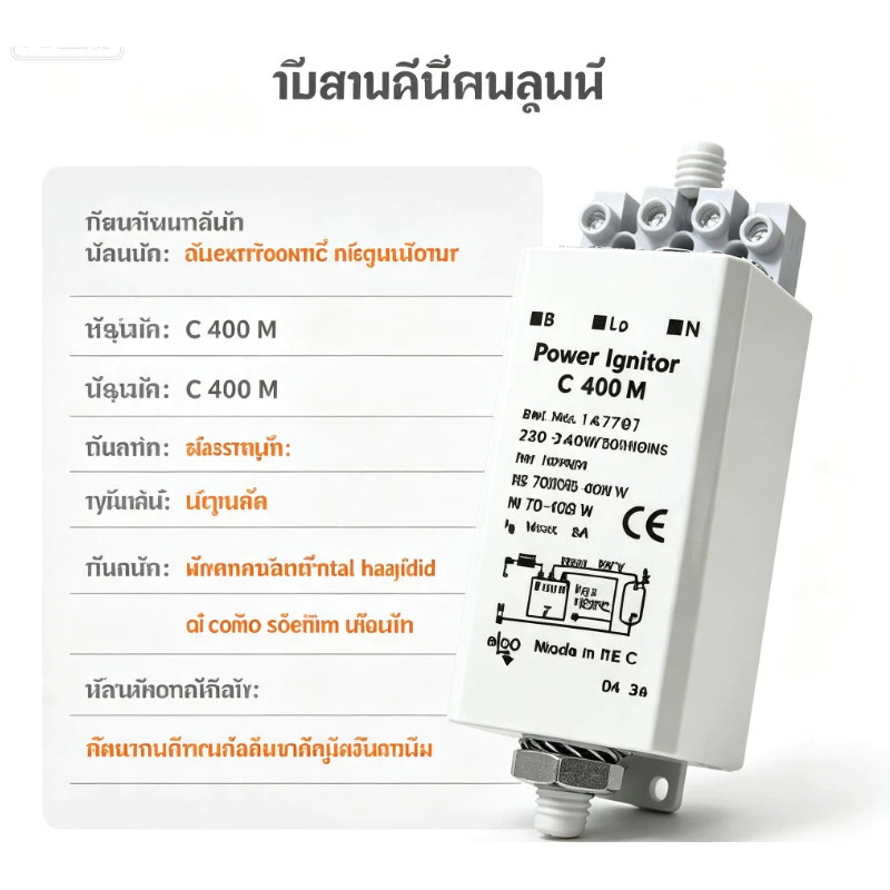 CODElectronic Ignitor (70-400W) Sodium / Metal Halide Tube Ignitor 220-240V 5A สําหรับ Metal Halide 