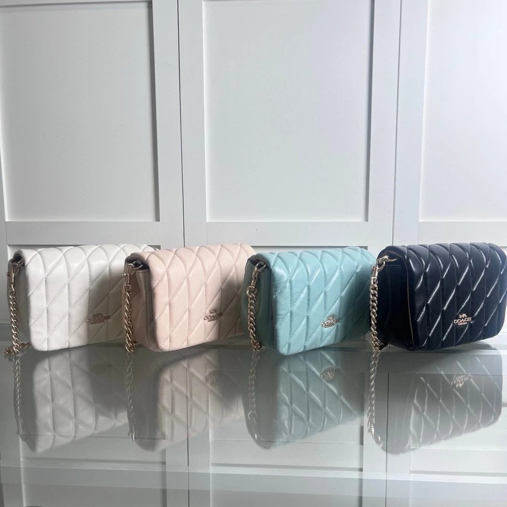 ป้ายเดิม 1: 1 Coach Bag Female Quinn Quinn Daughter Style Sheepskin Chain Shoulder Messenger Bag Fas