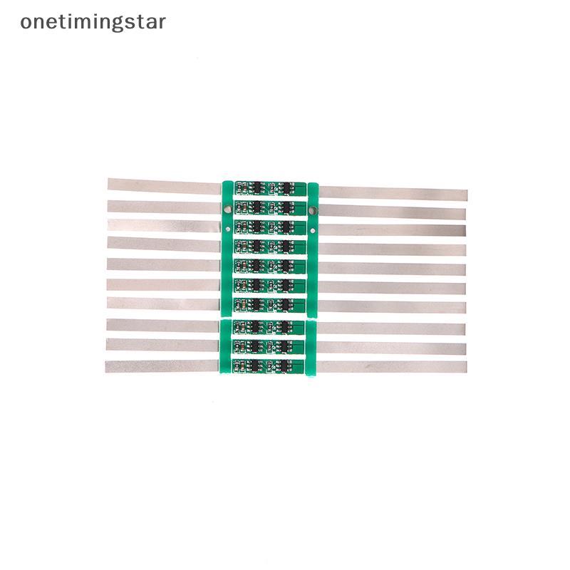 Onetimingstar 10 ชิ้น 2A BMS PCM แบตเตอรี่ป้องกันสําหรับ 3.7V 18650 Li-ion พร้อม Solder Over ฟังก์ชั่นป้องกันกระแส OMS
