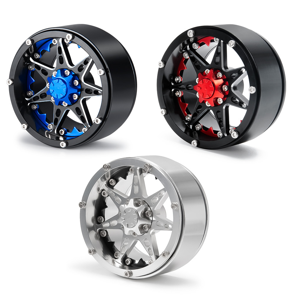 2.2 นิ้วโลหะ Beadlock ล้อ Hub ขอบ 2/4 ชิ้นสําหรับ 1/10 RC Crawler SCX10 TRX-4 อะไหล่