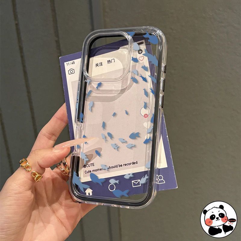 ปลาน่ารัก 2in1 เคสโทรศัพท์สําหรับ Xiaomi 17T 17 Pro Max 15 15S 14 13T 13 12 5G 4G ฝาครอบการ์ตูนเรียบง่ายกรอบคมชัดปลอกการ์ดใส