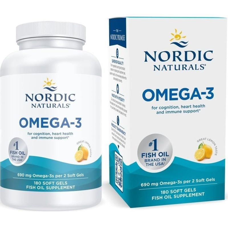 Nordic Naturals Omega-3, 690mg Fish Oil, EPA &Amp; DHA, Lemon - 180 Count