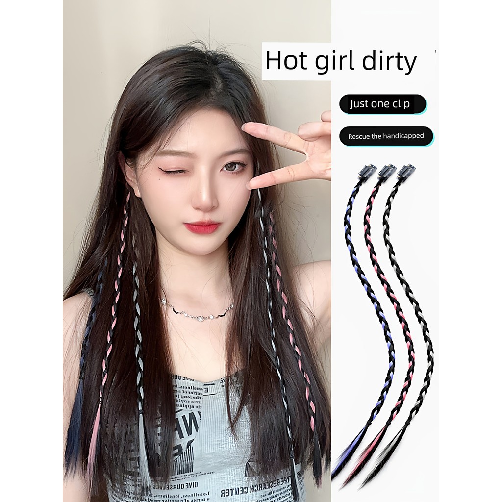 ไฮไลท์ผม ผมเปียปลอม วิกผม Braids หญิง y2k เน้นขนาดเล็กสกปรก Braids มวย Braids Twist Braids ผมถัก Inf