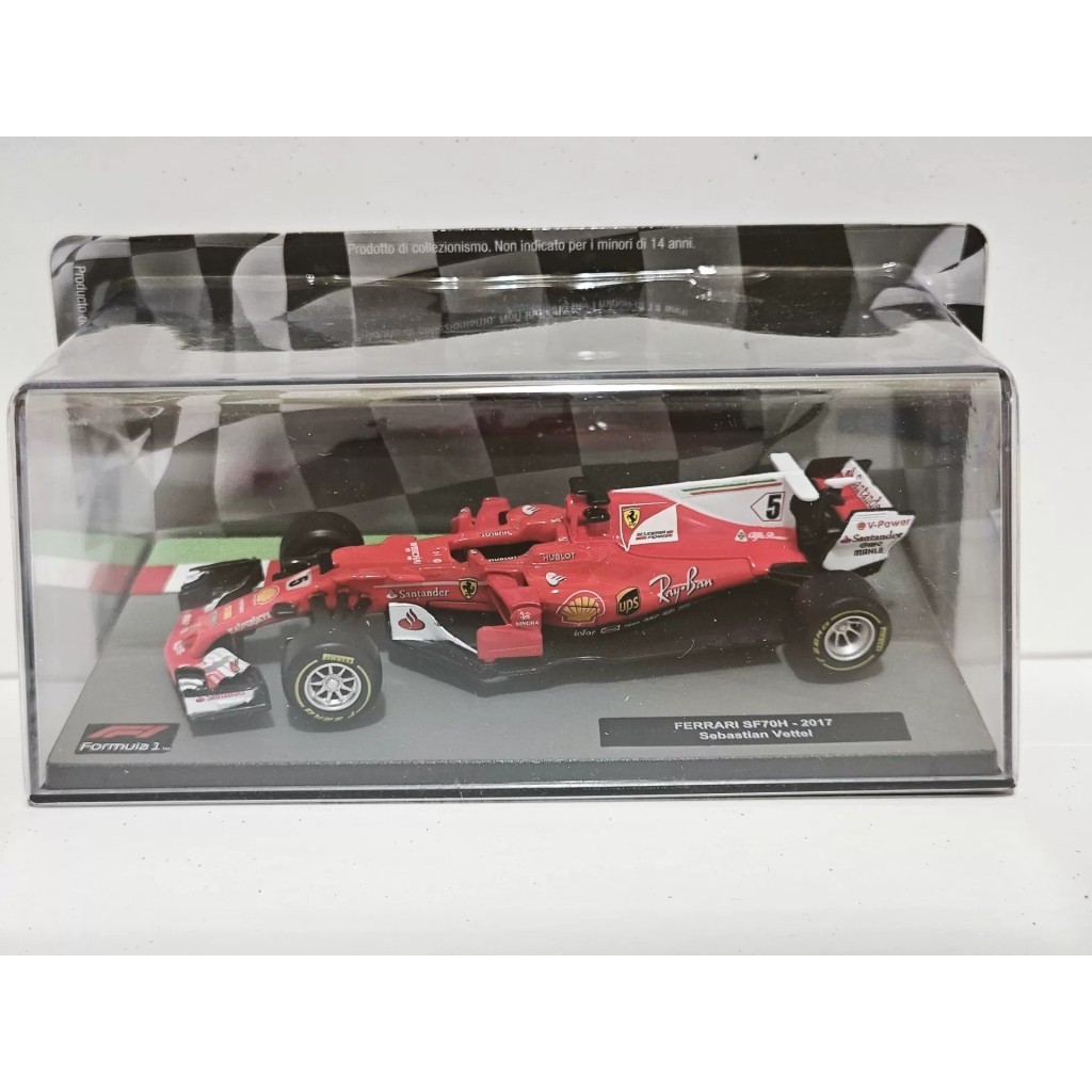[คลังสินค้าพร้อม] IXO 1/43 Ferrari SF70H 2017 Racing Season F1 โมเดลรถแข่ง หมายเลข 5 วิเทล วัสดุโลหะ