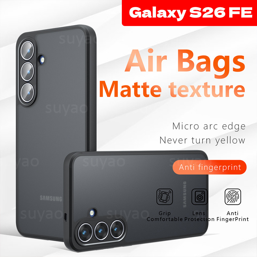 สําหรับ Samsung Galaxy S26 FE S26FE 2026 โปร่งแสง Matte เคสโทรศัพท์ปลอก SamsungS26FE Ultra Plus PC TPU กันกระแทก Anti-knock ปกหลัง
