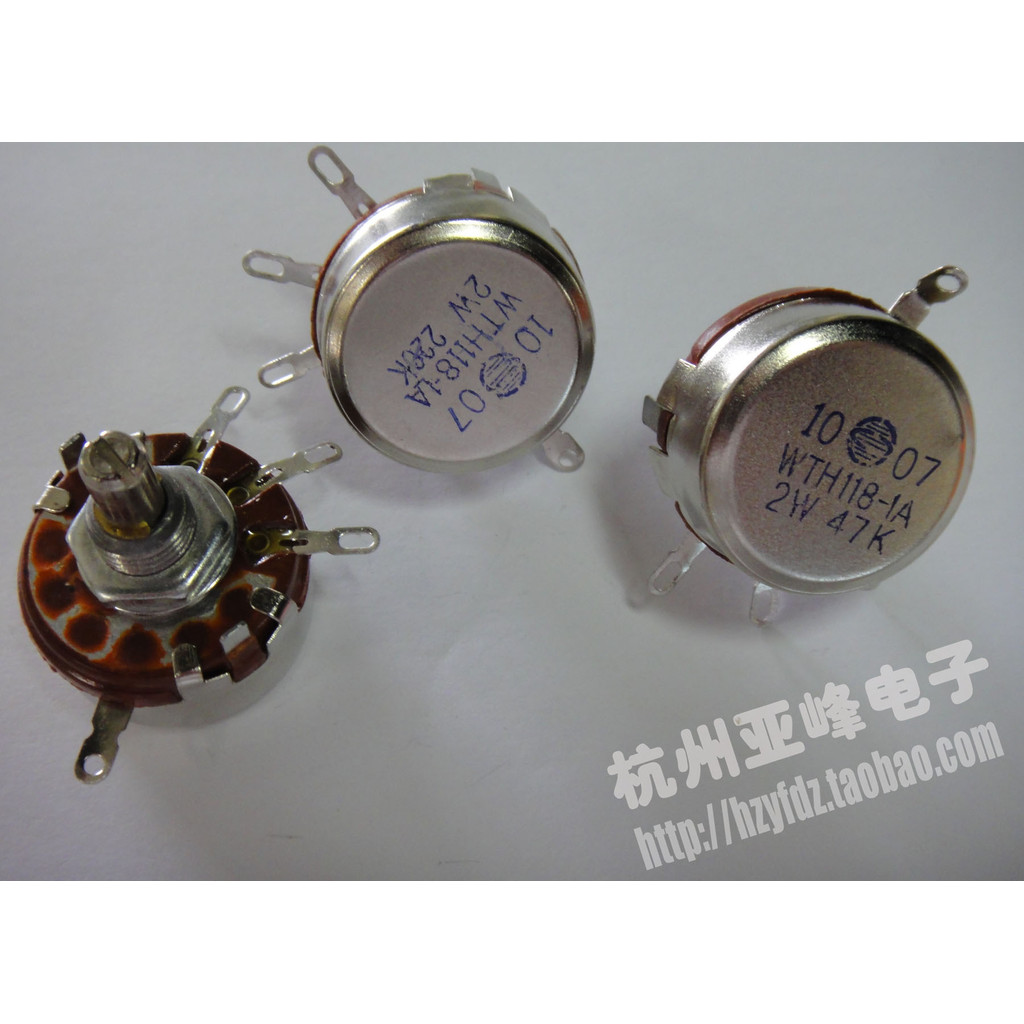 WH118-1A 680R (2W) แหวนเดี่ยวฟิล์มคาร์บอนสังเคราะห์ Potentiometer WTH118-1A 2W 680R