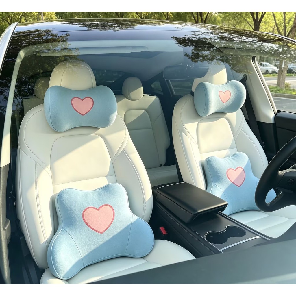 Cute Automotive Waist Cushion Waist Support Memory Foam Comfortable Automotive Headrest Neck Pillow 