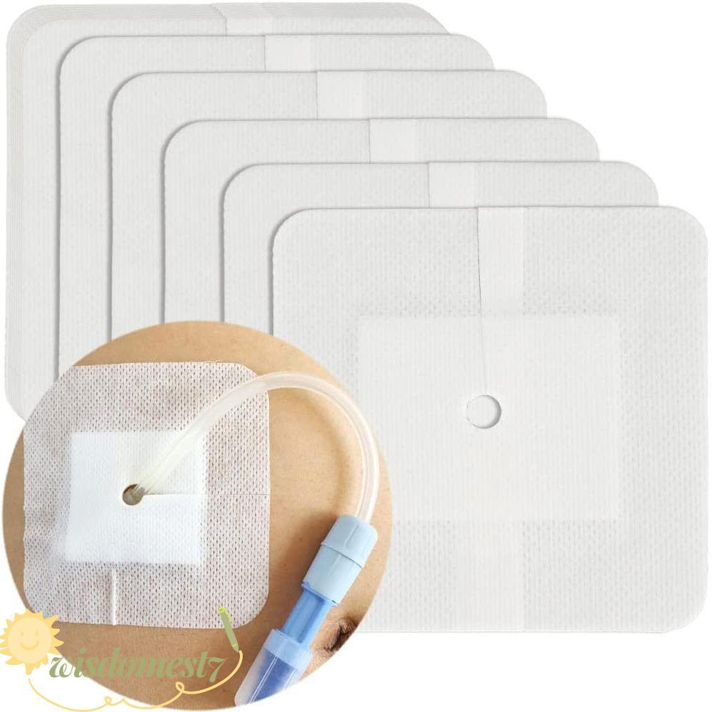 WISDOM 10pcs Chest Catheter Cover, Wound Bandage Gtube Supplies Feeding Tube Pad, Replacement Perito