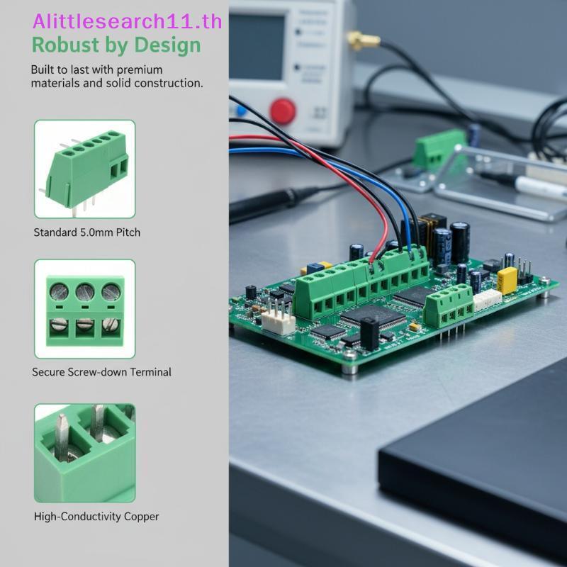 Anlittlesearch11 WJ128R Universal PCB Screw Terminal Blos 5.0 มม.Pitch 2-12P DG128R ตัวเชื่อมต่อมุมข