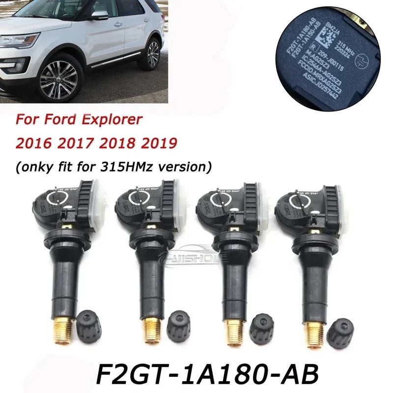 Ly 4PCS F2GT-1A180-AB ความดันยาง Monitor Sensor สําหรับ Ford Explorer 2016 2017 2018 2019 315MHZ ใหม