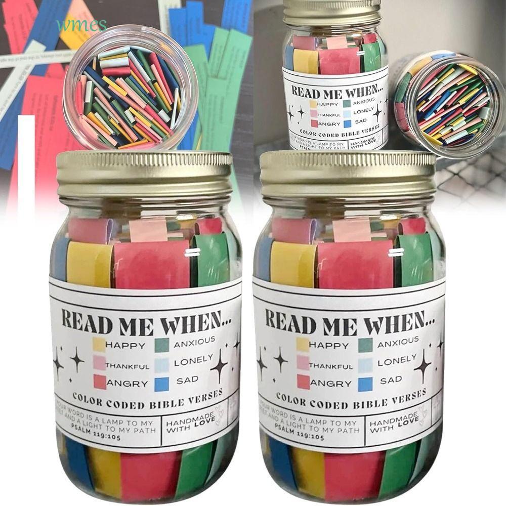 WMES1ZA Bible Verse Jar, Bible Notes Emotions Feelings Read Me เมื่อขวด, Gods Encouragement การ์ดสวด