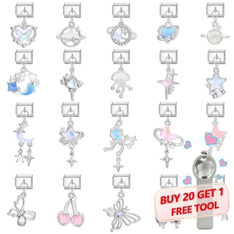 อิตาเลี่ยน Charm Links สําหรับสร้อยข้อมือ Fit 9 มม.สร้อยข้อมือสแตนเลส Diy เครื่องประดับทําอุปกรณ์เสริม Retro บุคลิกภาพโมดูลสร้อยข้อมืออุปกรณ์เสริม
