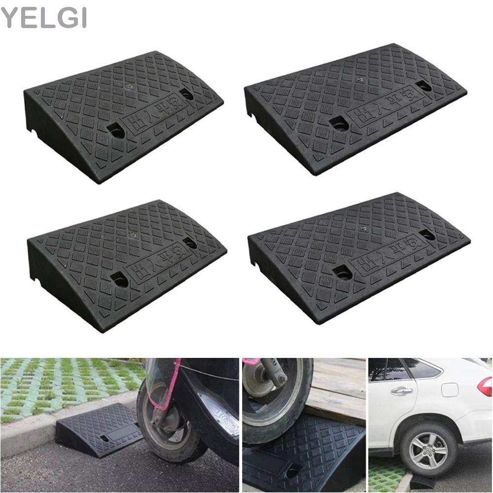 YELGI Thresed Ramp, พลาสติกกันลื่น Driveway Ramp, อเนกประสงค์ Heavy Duty 50/70/100 มม. Curb Ramp รถพ