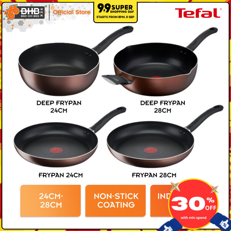 Tefal Day By Day Frypan 24 ซม./28 ซม.G14304/G14306 Tefal Day By Day Deep Frypan 24 ซม./28 ซม. กระทะ 