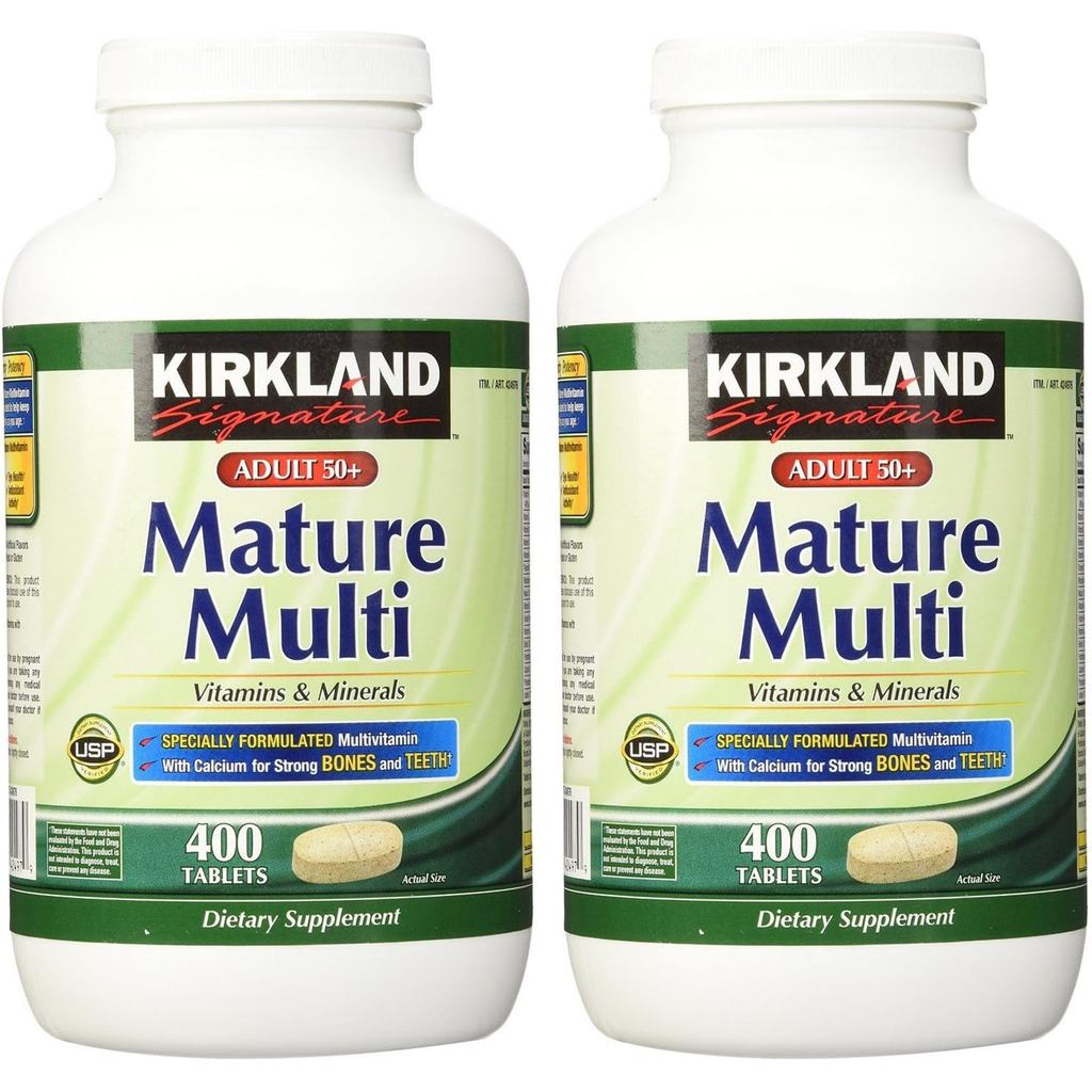Kirkland Signature Mature Adult Multi Vitamin Tablets - 400 Count (2 แพ็ค) J9Z5