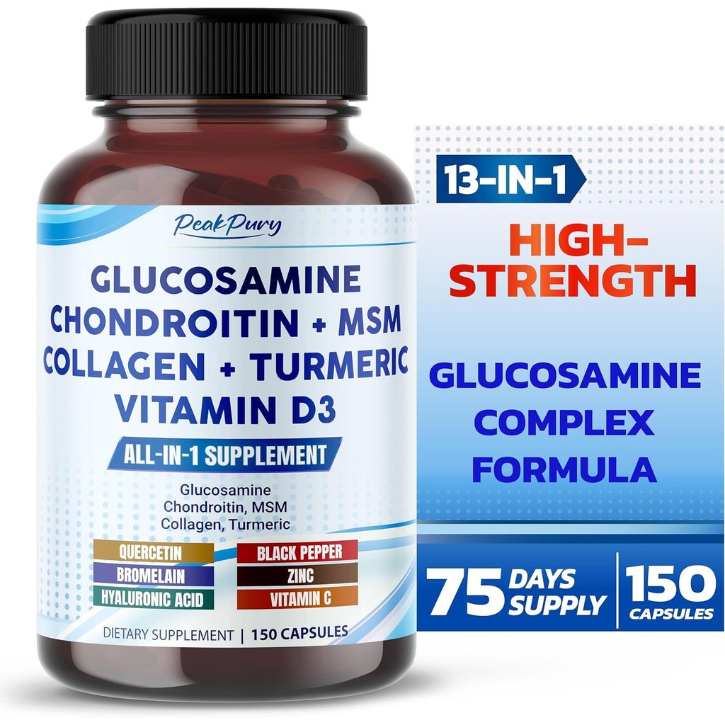กลูโคซามีน 600 mg พร้อม คอนดรอยติน, MSM, คอลลาเจน, 150 แคปซูล