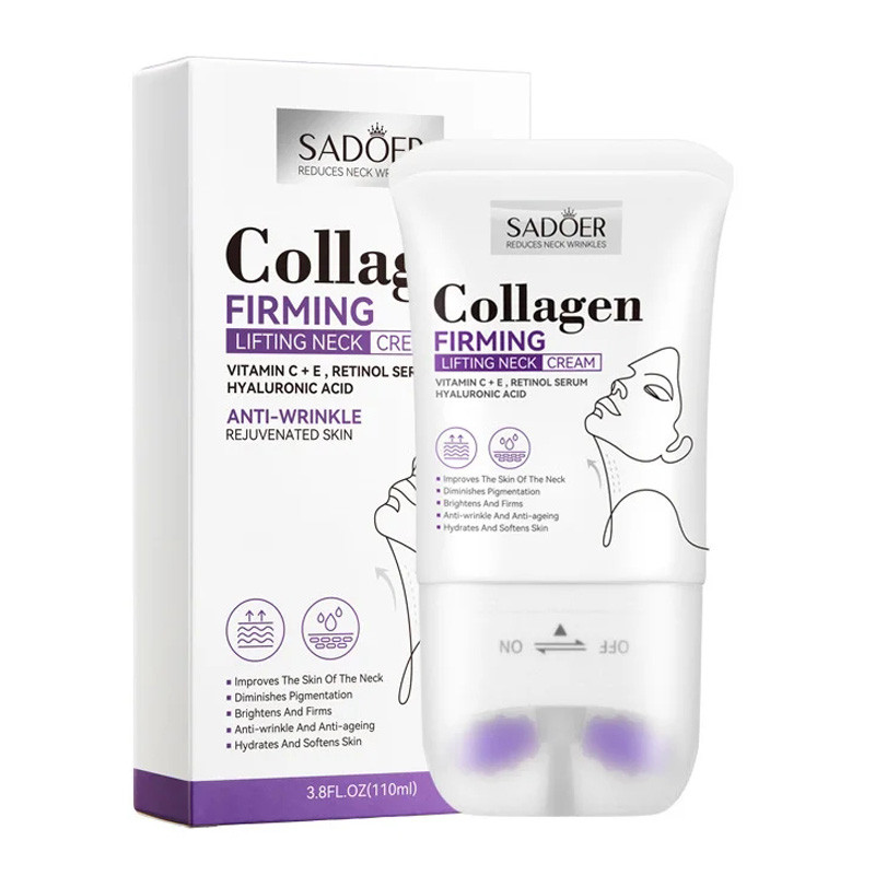 ในสต็อก SADOER Collagen Firming Neck Cream Lifting Moisturizing Brightening Message Roller Neck Beau