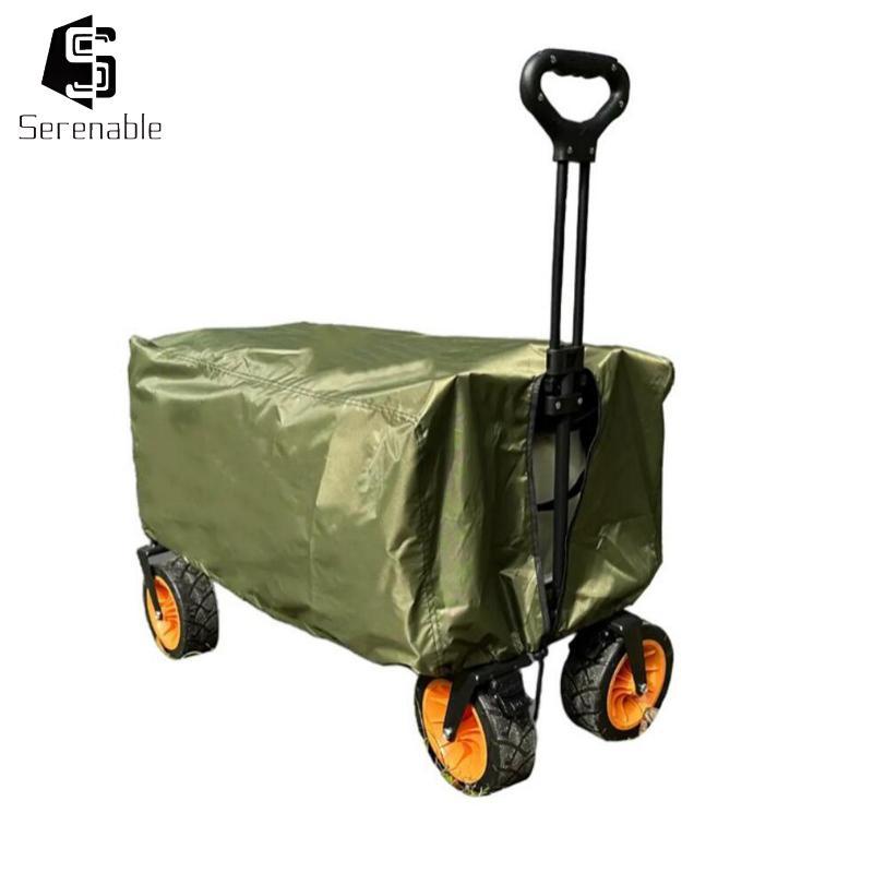 [alegxv] Garden Wagon Cover Wagon Cart Cover for Beach Cart Utility Folding Wagon Green