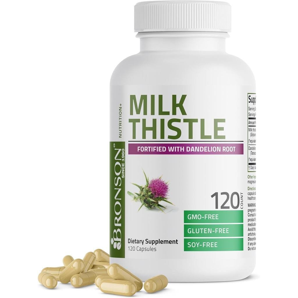 Bronson Milk Thistle Silymarin Marianum & Dandelion Root Liver Health Support, สารต้านอนุมูลอิสระ, 1