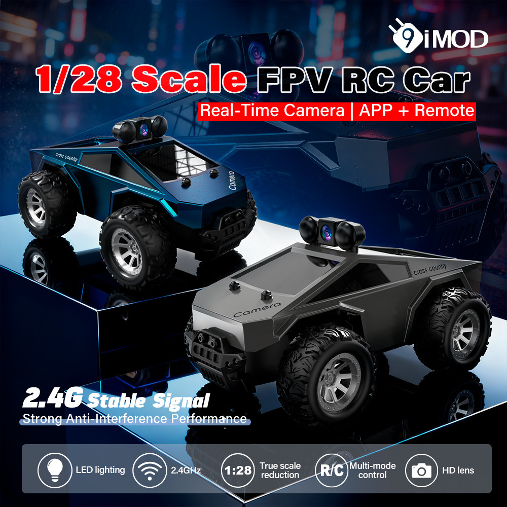 9IMOD KF29 1:28 FPV RC รถกล้อง 2.4G รีโมทคอนโทรลแบบเรียลไทม์วิดีโอ APP ควบคุม 3.7V 500mAh แบตเตอรี่ส