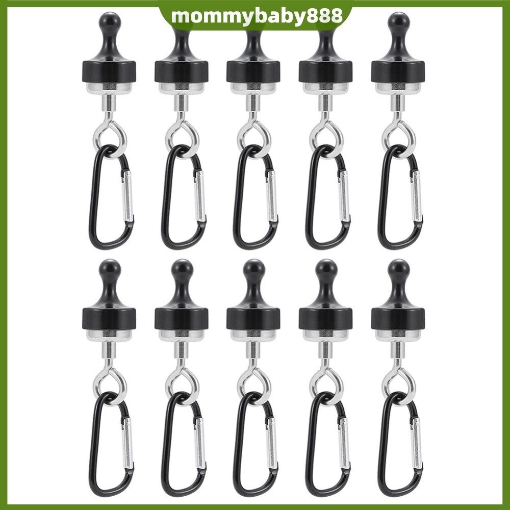 ⚡24ชม.⚡ 10 ชิ้น Strong ตะขอแม่เหล็ก D-Shape Camping ตะขอแม่เหล็ก Camping เต็นท์ Carabiner สําหรับเดิ
