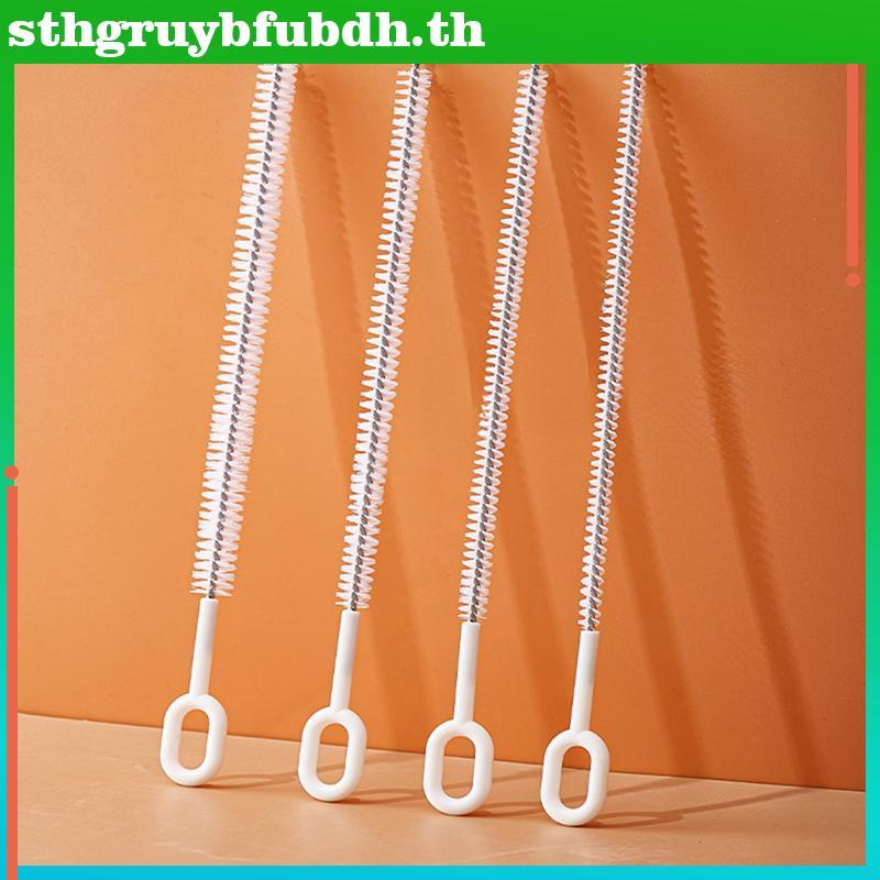 ST 1/4pcs แปรงทําความสะอาดฟาง 4 เส้นผ่านศูนย์กลางเต็มรูปแบบขนแปรงยาวพิเศษท่อฟางทําความสะอาดแปรงสําหรับ Tumbler Sippy ถ้วยกาต้มน้ํา TH
