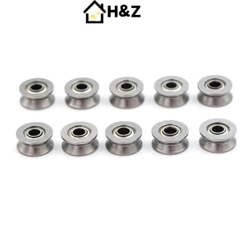 H&Z 10pcs HCS Deep V Groove Sealed Guide Line Tra Pulley Ball Bearing 3*12*4 มม.Nice