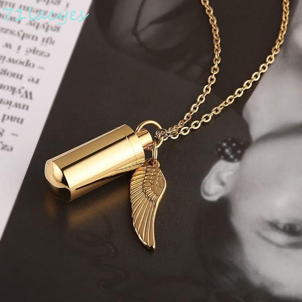 LAYES สร้อยคอ Urn ศพ, Creative Vintage Mini Ashes Urn จี้, แฟชั่นเครื่องประดับกระบอก Ash Urn เปิดสแต