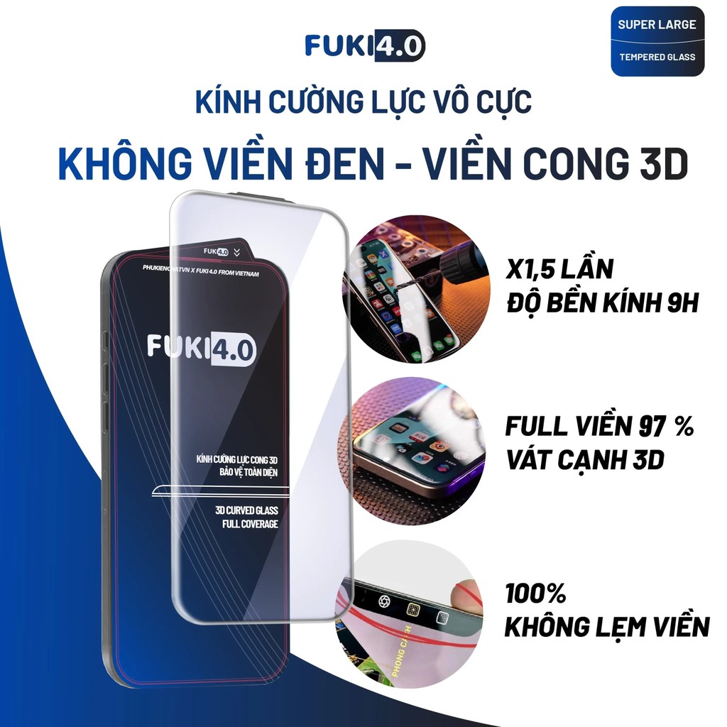 กระจกนิรภัย FK02 ไร้ขอบโค้งสุดสําหรับ 16 Pro Max 15 14 13 12 Pro Max