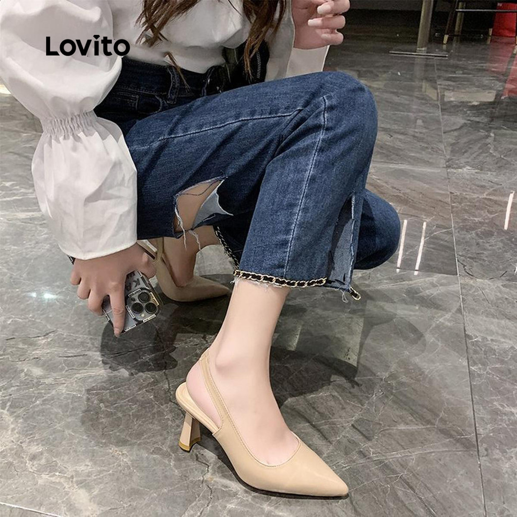 Lovito حذاء كعب عالٍ بسيط للعمل والأعراس — صورة 3