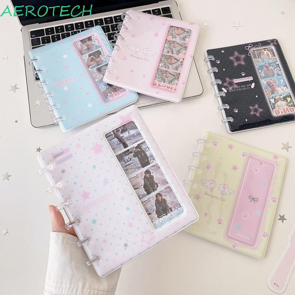 AEROTECH Photo Card Holder, 4-Grid INS Photo Card Binder, ของขวัญรีฟิล PVC Sleeve Pocket Photo Stora