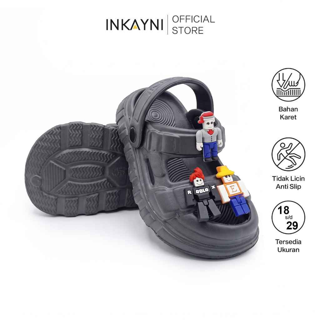 Roblox รองเท้าแตะกบเด็ก DynaBlocks รองเท้าแตะเด็กผู้ชาย Free Roblox รองเท้าแตะผู้ชายแบบสวมขนาด 18-29
