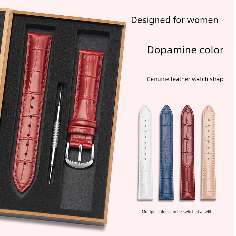 นาฬิกาผู้หญิง นาฬิกา ผู้ชาย seiko ของแทั สายนาฬิกาผู้หญิงสีโดพามีนหนังแท้เหมาะสำหรับนาฬิกา Tissot Lo