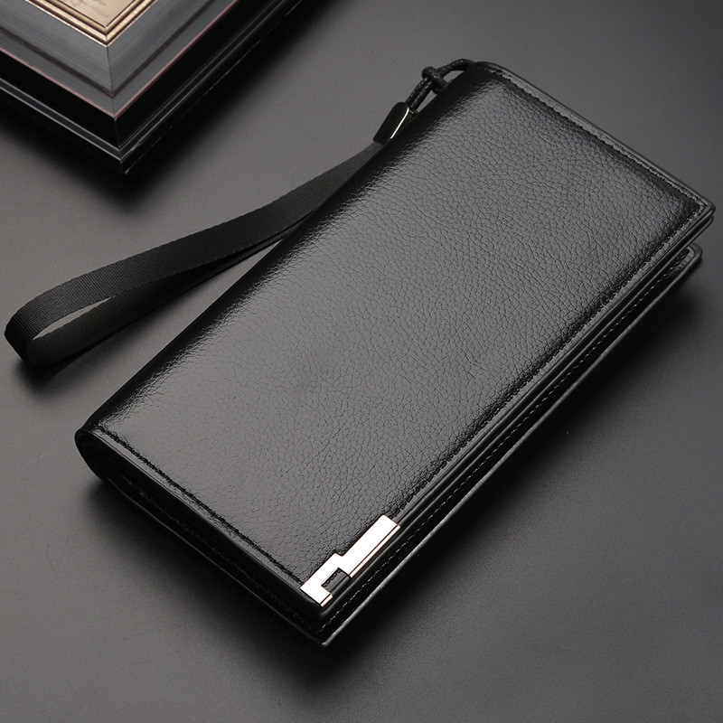 กระเป๋าสตางค์ผู้ชายกระเป๋าสตางค์ Anti-Theft แปรง Anti-Degaussing ยาวซิป Multi-Layer Multi-Card Slot 