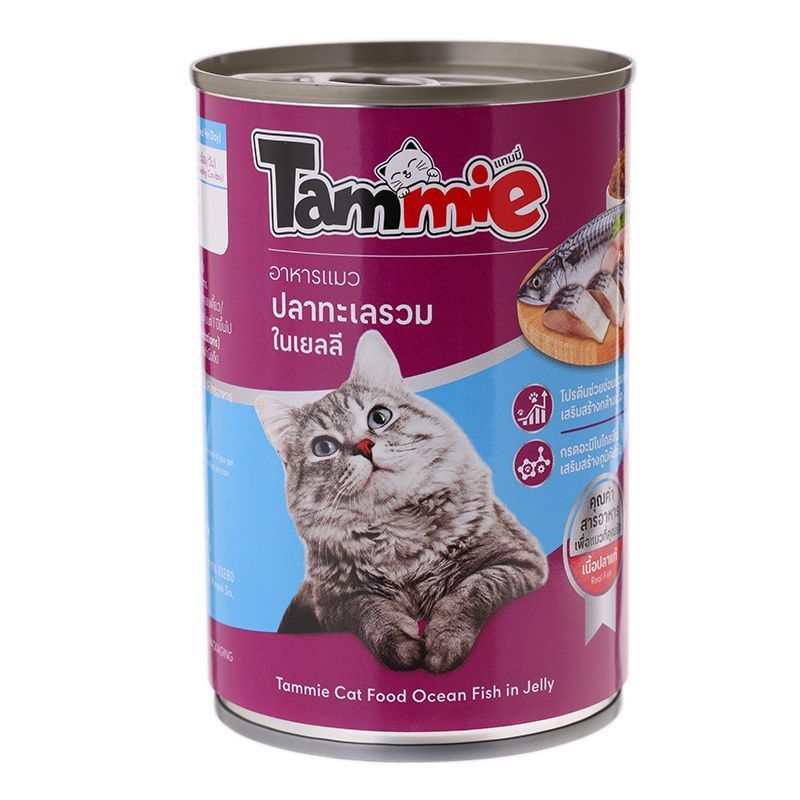 แทมมี่อาหารแมวปลาทะเลรวมในเยลลี 400กรัม Tammie Cat Food Ocean Fish in Jelly 400g.