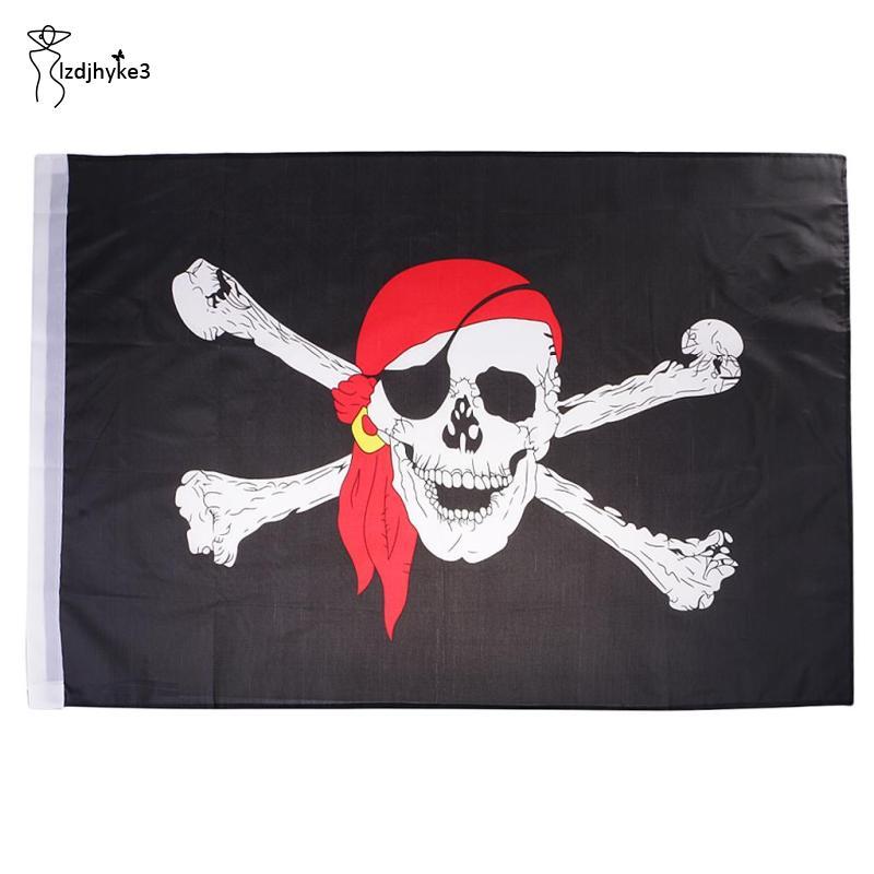 [lzdjhyke3] 2x3 Pirate Skull Red Bandana